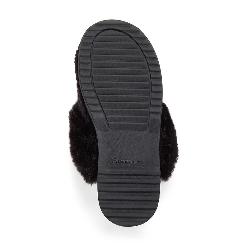 Dearfoams Courtney Knit Scuff Womens Memory Foam Slip-On Slippers