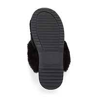 Dearfoams Courtney Knit Scuff Womens Memory Foam Slip-On Slippers