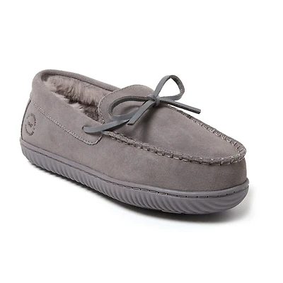 Dearfoams Harriet Genuine Suede Moc Womens Slip-On Slippers