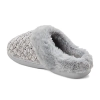 Dearfoams Claire Cable Knit Chenille Womens Memory Foam Clog Slippers