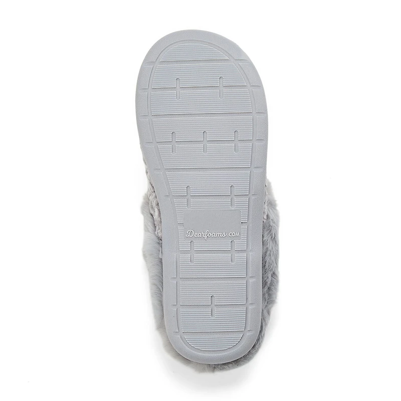 Dearfoams Claire Cable Knit Chenille Womens Memory Foam Clog Slippers