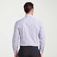 Nick Graham Mens Spread Collar Long Sleeve Stretch Fabric Shirt + Tie Set