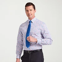 Nick Graham Mens Spread Collar Long Sleeve Stretch Fabric Shirt + Tie Set