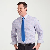Nick Graham Mens Spread Collar Long Sleeve Stretch Fabric Shirt + Tie Set
