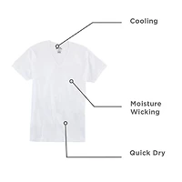 Stafford Dry + Cool Mens 4 Pack Short Sleeve V Neck MOISTURE_WICKING T-Shirt