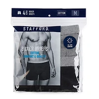 Stafford Cotton Mens 4 Pack Boxer Briefs 302866