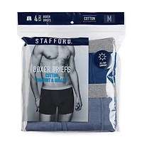Stafford Cotton Mens 4 Pack Boxer Briefs 302866
