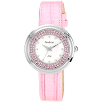 Armitron® Now® Womens Pink Crystal Accent Mother-of-Pearl Watch