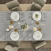 Fieldcrest Luxury Cotton-Linen Herringbone Tablecloth