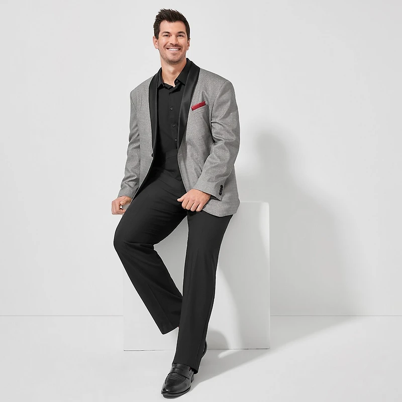 J. Ferrar Ultra Comfort Mens Big and Tall Stretch Fabric Regular Fit Flat Front Suit Pant