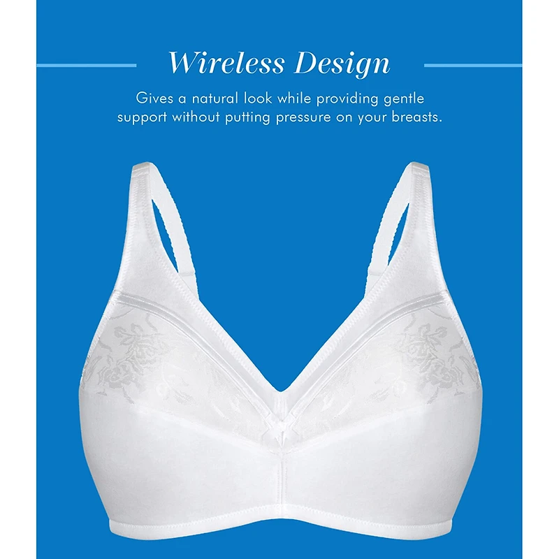 BestForm Floral Trim Wireless Cotton Bra- 5006233