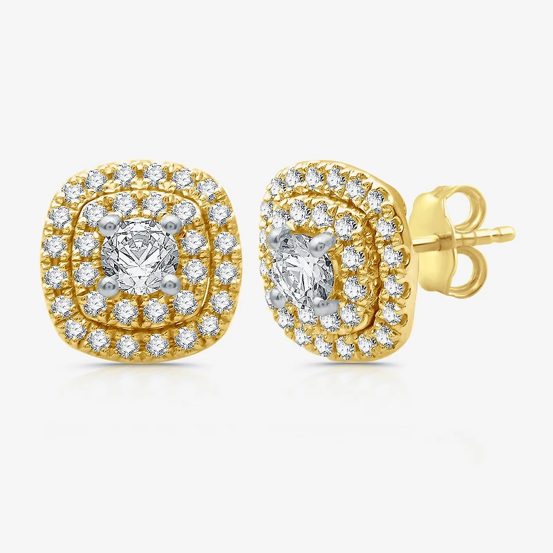 Ever Star (G / Si2-Si3) 2 CT. T.W. Lab Grown White Diamond 10K or 14K Gold Cushion Jewelry Set