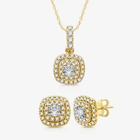 Ever Star (G / Si2-Si3) 2 CT. T.W. Lab Grown White Diamond 10K or 14K Gold Cushion Jewelry Set