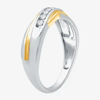 (H-I / I1) Womens 1/4 CT. T.W. Lab Grown White Diamond 14K Gold Over Silver Wedding Band