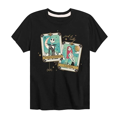 Disney Collection Little & Big Kid Girls Crew Neck Short Sleeve Regular Fit Nightmare Before Christmas Graphic T-Shirt