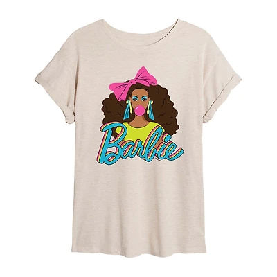 Black History Month Womens Juniors Scoop Neck Short Sleeve Regular Fit Barbie Graphic T-Shirt
