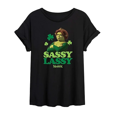 Dreamworks Shrek Sassy Lassy Fiona Tee Womens Juniors Scoop Neck Short Sleeve Regular Fit Graphic T-Shirt