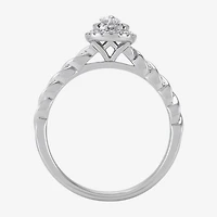 Limited Quantities! Womens 1/4 CT. T.W. Natural White Diamond 10K Gold Oval Side Stone Engagement Ring