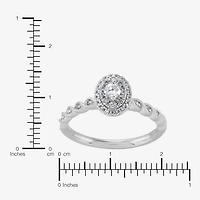 Limited Quantities! Womens 1/4 CT. T.W. Natural White Diamond 10K Gold Oval Side Stone Engagement Ring