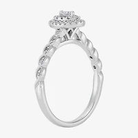 Limited Quantities! Womens 1/4 CT. T.W. Natural White Diamond 10K Gold Oval Side Stone Engagement Ring