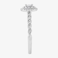 Limited Quantities! Womens 1/4 CT. T.W. Natural White Diamond 10K Gold Oval Side Stone Engagement Ring
