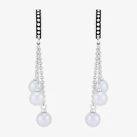 Limited Quantities! Womens Dyed White Cultured Freshwater Pearl Sterling Silver Drop Earrings