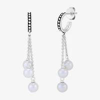Limited Quantities! Womens Dyed White Cultured Freshwater Pearl Sterling Silver Drop Earrings