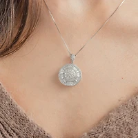 (G / Si2) Womens 2 CT. T.W. Lab Grown White Diamond 14K Gold Round 18 Inch Pendant Necklace