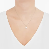 ( H-I/Si1-Si2 ) 2 CT. Lab-Grown Diamond 14K Gold Emerald 18 Inch Pendant Necklace