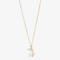 ( H-I/Si1-Si2 ) 2 CT. Lab-Grown Diamond 14K Gold Emerald 18 Inch Pendant Necklace