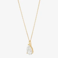 ( H-I/Si1-Si2 ) 2 CT.  Lab-Grown Diamond 14K Gold Pear 18 Inch Pendant Necklace