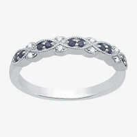 I Said Yes 1/2 CT. T.W. Lab Created Blue Sapphire Sterling Silver or 14K Gold Over Wedding Band