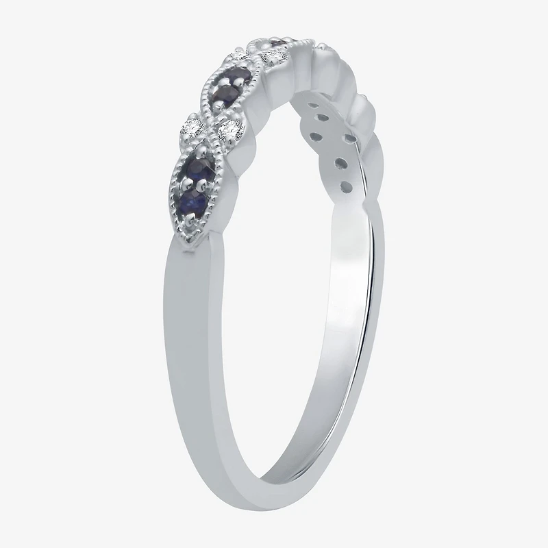 I Said Yes 1/2 CT. T.W. Lab Created Blue Sapphire Sterling Silver or 14K Gold Over Wedding Band