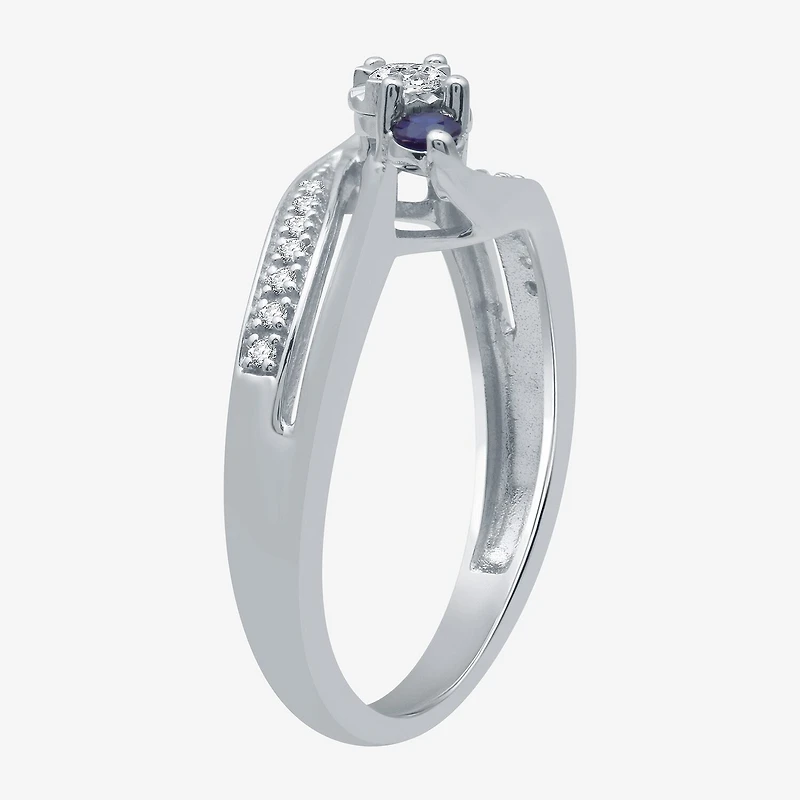 I Said Yes (H-I / I1) Womens 1/8 CT. T.W. Lab Grown White Diamond Sterling Silver or 14K Gold Over Side Stone 3-Stone Engagement Ring
