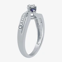 I Said Yes (H-I / I1) Womens 1/8 CT. T.W. Lab Grown White Diamond Sterling Silver or 14K Gold Over Side Stone 3-Stone Engagement Ring