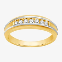 I Said Yes (H-I / I1) Mens 1/4 CT. T.W. Lab Grown White Diamond 14K Two Tone Gold Over Silver Wedding Band