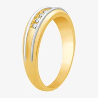 I Said Yes (H-I / I1) Mens 1/4 CT. T.W. Lab Grown White Diamond 14K Two Tone Gold Over Silver Wedding Band