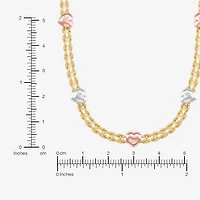 Womens 10K Tri-Color Gold 18 Inch Rope Chain Necklace
