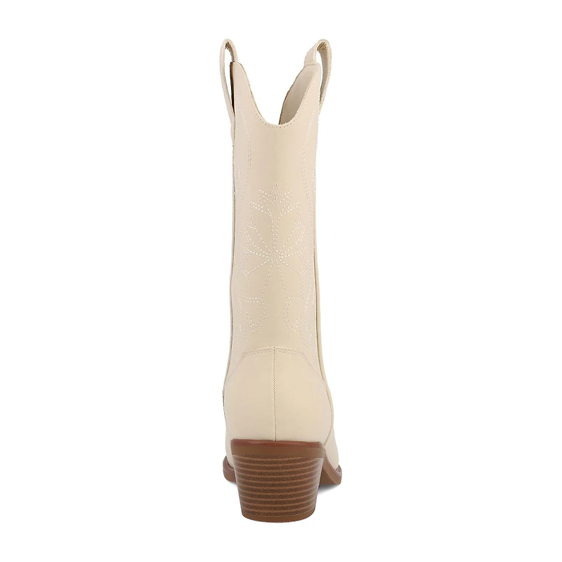 Mia Girl Womens Faylinn Stacked Heel Cowboy Boots