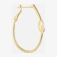 Sparkle Allure Womens Multi Color Crystal 14K Gold Over Brass 38.3mm Hoop Earrings