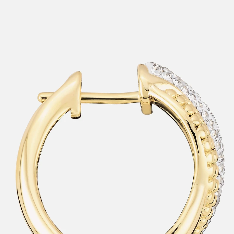 Sparkle Allure Twist Womens Crystal 14K Gold Over Brass 15.5mm Hoop Earrings