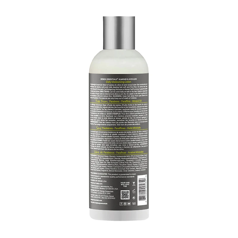Design Essentials Almond & Avocado Daily Moisturizing Hair Lotion 12 oz.
