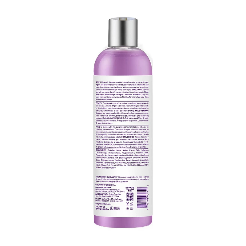 Design Essentials Agave & Lavender Moisturizing & Strengthening Shampoo 12 oz.