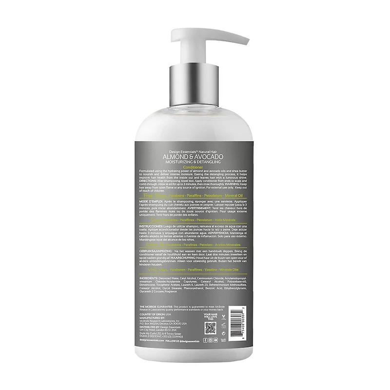 Design Essentials Almond & Avocado Moisturizing & Detangling Conditioner 34 oz.