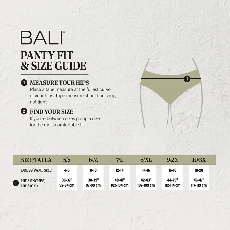 Bali® Cotton Light Tummy Support Moisture Wicking Brief Panties Underwear DFLEBF