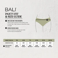 Bali® Cotton Light Tummy Support Moisture Wicking Brief Panties Underwear DFLEBF