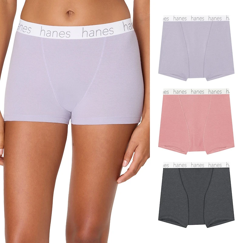 Hanes Womens Multi-Pack Boyshort Panty 45uobb