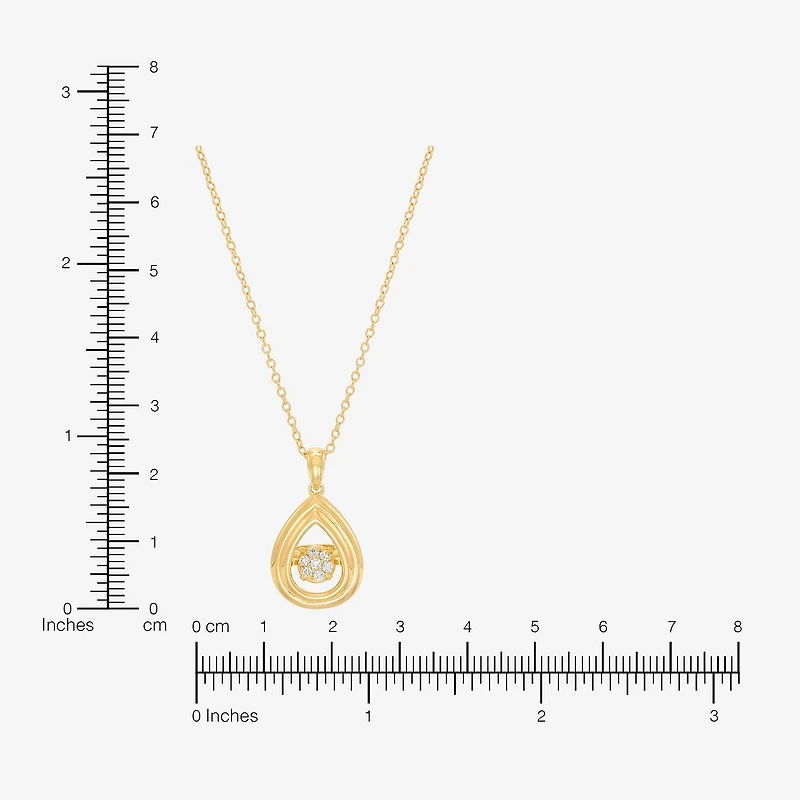 Limited Quantities! Womens 1/10 CT. T.W. Lab Grown White Diamond 14K Gold Over Silver 18 Inch Pendant Necklace
