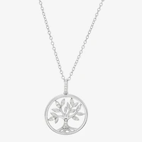 Limited Quantities! Tree Of Life Womens 1/10 CT. T.W. Lab Grown White Diamond Sterling Silver 18 Inch Pendant Necklace