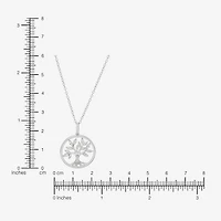Limited Quantities! Tree Of Life Womens 1/10 CT. T.W. Lab Grown White Diamond Sterling Silver 18 Inch Pendant Necklace